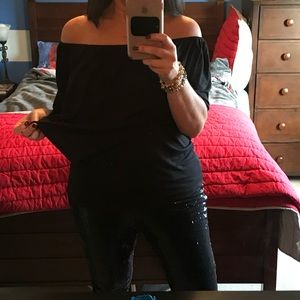 Versatile & Soft Black off the Shoulder Shirt 🖤